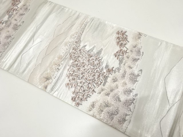 JAPANESE KIMONO / FUKURO OBI / A WOVEN PATTERN DEPICTING A MANSION / T